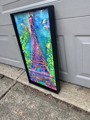 paris eiffel tower Olympics France original MBollen painting framed