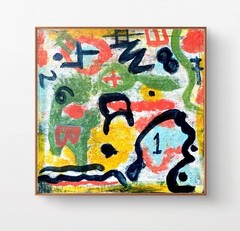 Original Abstract 9×9 Abstract Acrylic Painting on Wood Panel, Holly Hammond