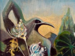 Max Ernst style garden painting oil surrealism modernist