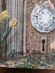 Fairy & Cardinal Birdhouse 9X12 Canvas Panel Storybook Painting Fairytales