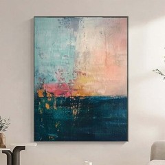 PinkHand painted Oil Painting Canvas Wall Art Modern Abstract Landscape Picture