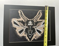 Original One of a Kind Charcoal Baphomet Drawing ~~~~ ORIGINAL ~ ( NOT A PRINT )