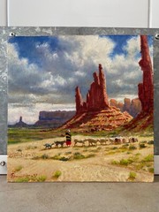 🔥 Fine Arizona Native American Navajo Landscape Oil Painting, REDWING NEZ ’96