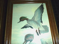 Pr Vtg 60s Paint By Number Paintings Craft Master Ducks in Flight 6×12″