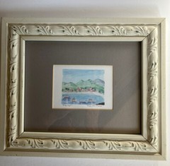 Marigot Bay Framed Watercolor 11x 13 Frame 3.5 X 5 Inch Watercolor