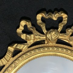 Antique Miniature Portrait/Lady/Gilt Bronze Frame/France C.1900/Signed Zella