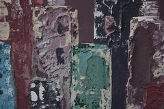 Mid-20th Century IMPASTO Abstract Buildings Oil Painting FRANK WALCUTT