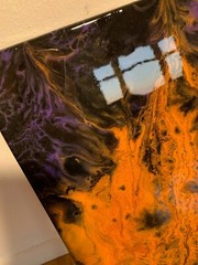 Orange Fire Painting – Epoxy Clearcoat – 11×14 Inches – Original