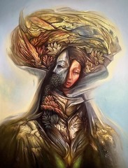 Pintura Contemporánea Título:Sombra Amarilla!(No FRAME)Enrroyado sin estirar)