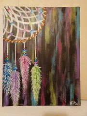Alissa Hudson Original ACRYLIC On Hardboard Signed AH Dreamcatcher