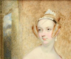 Maria A. Chalon (ca.1800-1867) „Lady with love letter“ fine miniature, c1840 (m)