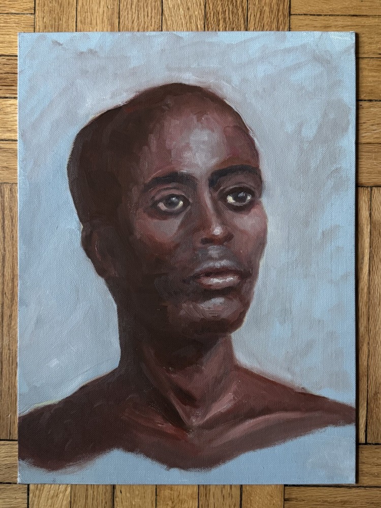 Vintage Portrait Acrylic Board Black Gender Neutral Person 12 x 16 Peter Feldman