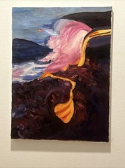 Original Oil Painting On Canvas Volcano In Hawaii 24″ x 18″ x 1/2″