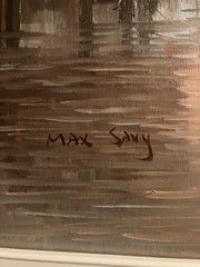 **Massive** MAX SAVY Original/signed Oil Painting HARBOR SCENE **Beautiful**
