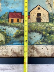 Mexican Ex Voto 1946 Farm Scene Virgin Guadalupe San Juan de los Lagos Folk Art