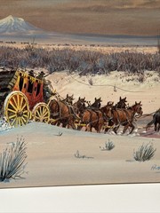 Austin Deuel Painting Landscape Wagon Frontier American Western Stagecoach