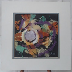 Mixed Media on Paper Board Matted Original by Don Trout 12 x 12 in „Dragon Eye“