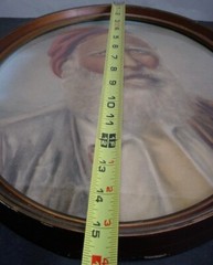 Bearded Old Man Smoking Long Pipe Antique Oval Frame