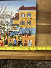 French Street Scene Painting Sacre Coeur Montmartre Paris Folk Art Style Signed
