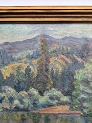 ANTIQUE AMERICAN IMPRESSIONIST PAINTING LANDSCAPE INDIANA CALIFORNIA KENNEDY