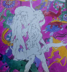 Maire Palme Estrada Original 11×14 Hand‑Colored Pen & Ink Illustration Signed