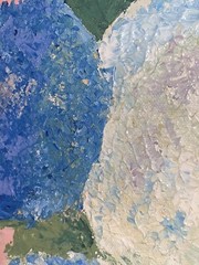 Modern Contemporary Blue & White Hydrangeas Floral Canvas 12 1/8” Sq Unsigned