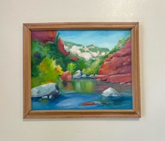 Sedona Arizona Oil Painting Oak Creek Red Rock Landscape Original Eulalie Brown