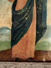 19th Century Retablo Religious Art Mexican Oil on Tin Painting Holy Family