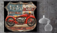 Acrylic Painting Wall Mount Art for Rout 66 Motor 3d Sculpture Artwork Frame