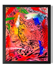 Guajardo Art: Leopard Gaze 14X11 Canvas Unique UV Reactive Home Decor