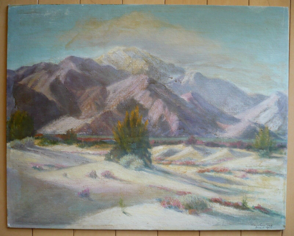 ROSE CANFIELD, PALM SPRINGS CALIFORNIA CA PLEIN AIR DESERT VINTAGE OIL PAINTING