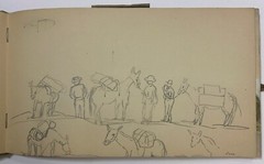 Antique 1888 WATERCOLOR ALBUM Sketch Book 32 PAINTINGS Landscape Travel Folk Art