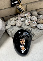 Elvis Presley Hand Painted Beautifully On A Large rock 7x5x2