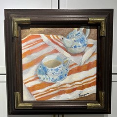 Oil On Canvas English Tea Original By Robert Thompson Framed￼