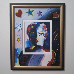 Peter Max „Fauve Head“ — Painted Mat by Mira | Solid Wood Frame, Glass | COA