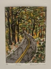 Watercolor Artist Proof „Road“ Signed by Artist on Art Card Stock 3-18″ x 4-1/8″