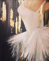 The ballerina In The White Dress Original Oil Painting On Canvas