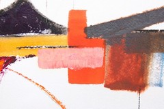 ORIGINAL LARGE MIXED MEDIA PAINTING ON PAPER SIGNED ABSTRACT MODERNISM MOVEMENT