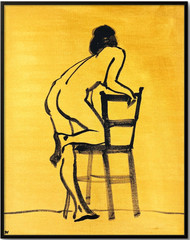 Woman Figure Painting, Expressive Line Art 11×14