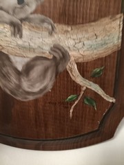 Vintage 1980 Koala Painting On Wood 12×9