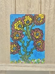 Summer Flowers. Original ACEO Art Card