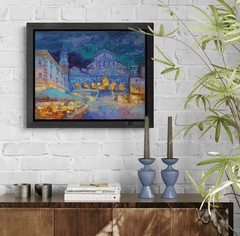 Amalfi Coast art Original painting IMPRESSIONISM Oil on panel by S Chernyakovsky