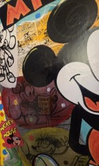 Nelson De La Nuez Mixed Media Collage Canvas CLASSIC MICKEY Mouse Disney Minnie