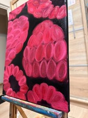 Oil Painting Raspberry Berries Nature Food Stretched Canvas Wall Decor
