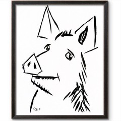 Hamlet Original Acrylic Ink 11×14 Pig Portrait Wall Art Signed Farm Animal Gift