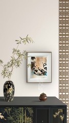 JANICEART Kitten Abstract Original Paper 9×12 Earthtone Acrylic Wall Art