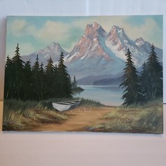 Vintage Landscape Oil Painting On Canvas 25X18 Signed „SABO 79“ See Desc/Pics