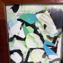 Beto Mejia Original Modern Abstract Expressionist Art Painting Collage