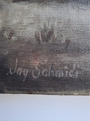 ANTIQUE CALIFORNIA LANDSCAPE PAINTING DESERT SAN JACINTO SIGNED JAY SCHMIDT