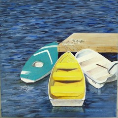 Original Acrylic Painting 12x12x1.25 Provincetown Trio